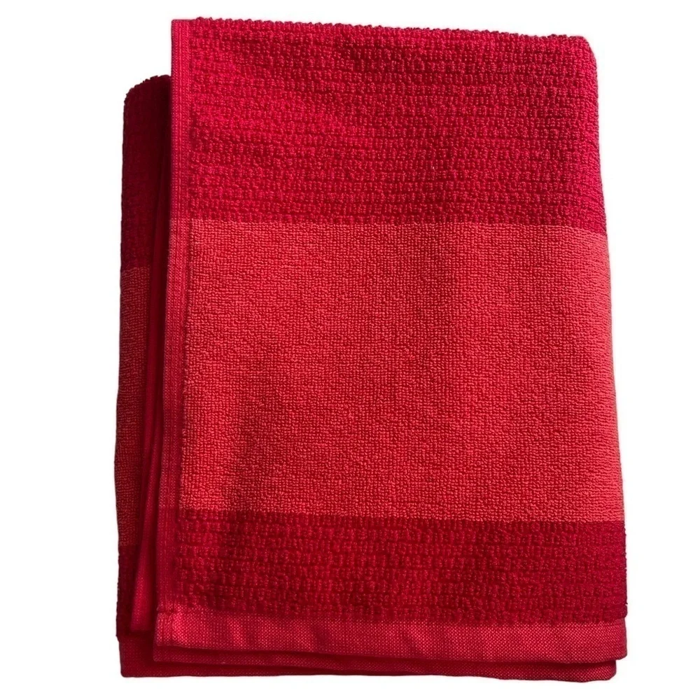 LACOSTE Bath Towel Red 100% Cotton 30”X 52” Large Crocodile NWT